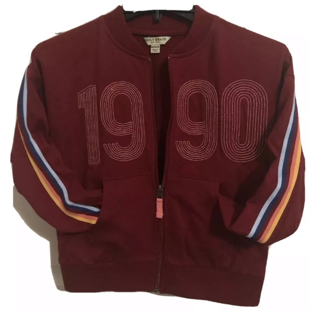 Lucky Brand Girls M 1990 Jorgina Zip Track Jacket